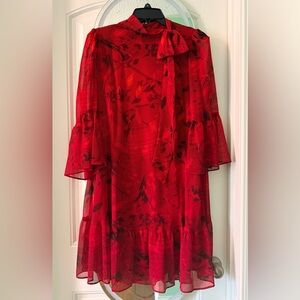 Calvin Klein Red Floral Dress